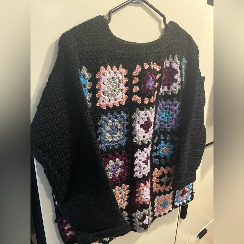 Vintage Patchwork Handmade Knit Sweater